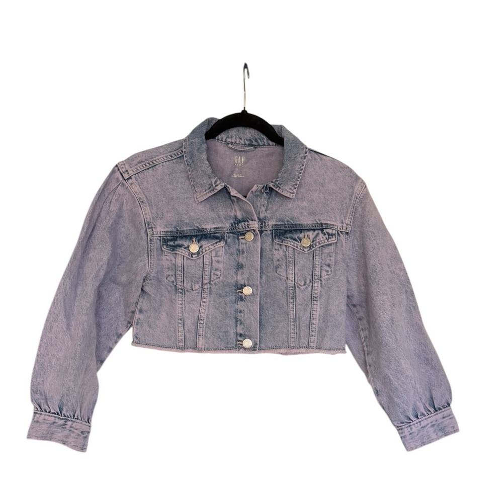 NWT GAP Pull Sleeve Cropped Denim Jacket